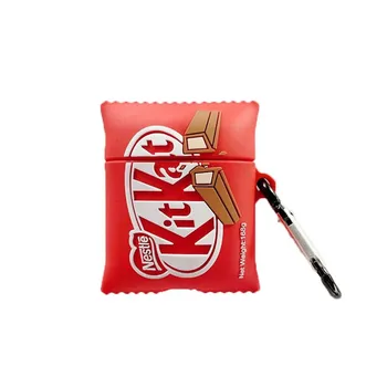 3D Kitkat Gudrs Šokolādes Chip Cookies Bezvadu Austiņas Gadījumā Airpods 1 2 Pro Rūtiņu Bluetooth Austiņu Silikona Luksusa Vāciņu