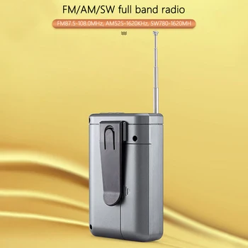 Portatīvo Pilna Diapazona Radio Uztvērējs Mini FM/AN/SM Rokas Radio Stacija ar LCD Displeja Mini Kabatas Radio ar Sprādzi Uztvērējs
