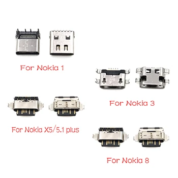 10pcs/daudz, Nokia 3 6 7 Plus 8 6.1 7.1 5.1 Plus X5 X6 X7 USB uzlādes lādētājs dokstacijas pieslēgvieta pievienojiet flex kabelis