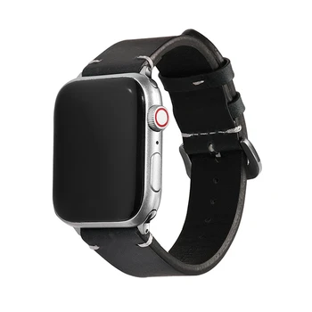 Eļļa, Vasks Govs Ādas Watchbands Apple Skatīties Series 7 6 SE 5 4 3 Vintage Watchbands 38 40 41 42 44 45 mm Siksnas iwatch