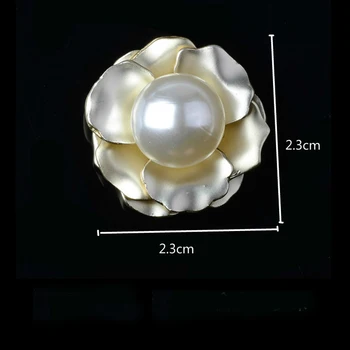 5gab/daudz 23mm Saturna Ziedu Metāla Rhinestone Pogas Perlamutra Pogu, Kāzu Dekorēšana DIY Sakausējuma Diamond Crystal Bow Piederumi