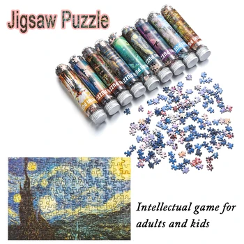 Jaunas 150 Gab. Mini Mēģenē Puzzle Eļļas Glezna Jigsaw Atspiest Rotaļlietas Izglītojošās Rotaļlietas Zvaigžņotām Debesīm Ainavas Dzīvnieku Atjautības Spēle