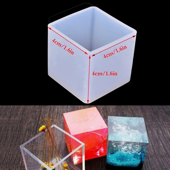 DIY Silikona Kulons Pelējuma Rotaslietu izgatavošana Cube Sveķu Lējuma Veidnes Amatniecības Rīku